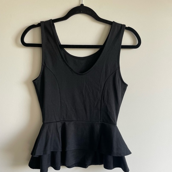 Black Peplum Shirt - Picture 2 of 4